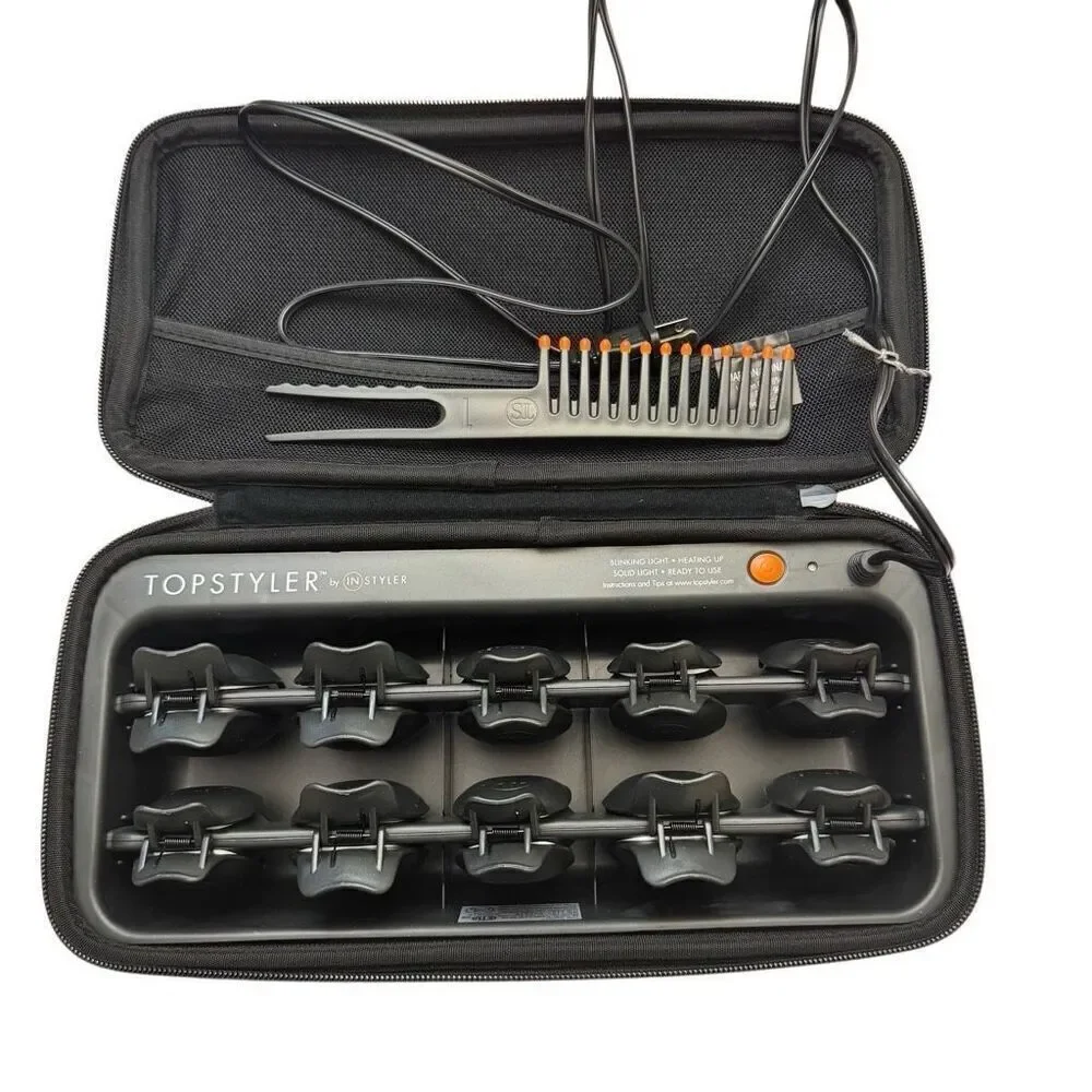 TopStyler by Instyler Heated Ceramic Styling Shell Curlers Roller w/ Case + DVD